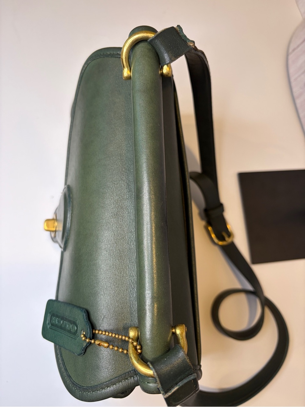 Vintage Coach Logan bag, in green #9907 - Picture 13 of 15